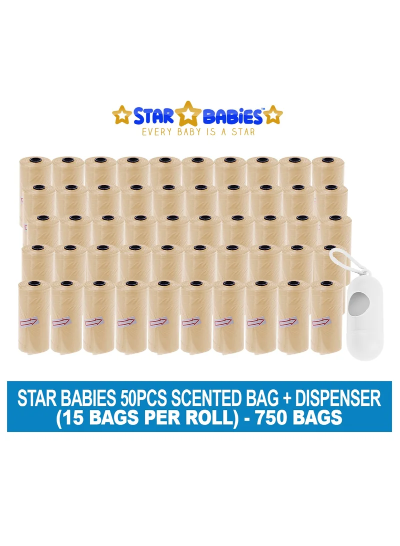 STAR BABiES Star Babies Scented Bag-Pack of 50/750bags with Dispenser - Ivory